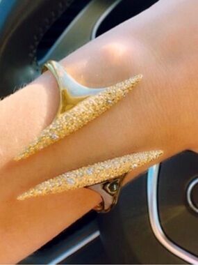 NEW Alexis Bittar Miss Havisham Double Spear Modern Cuff Bracelet AU17